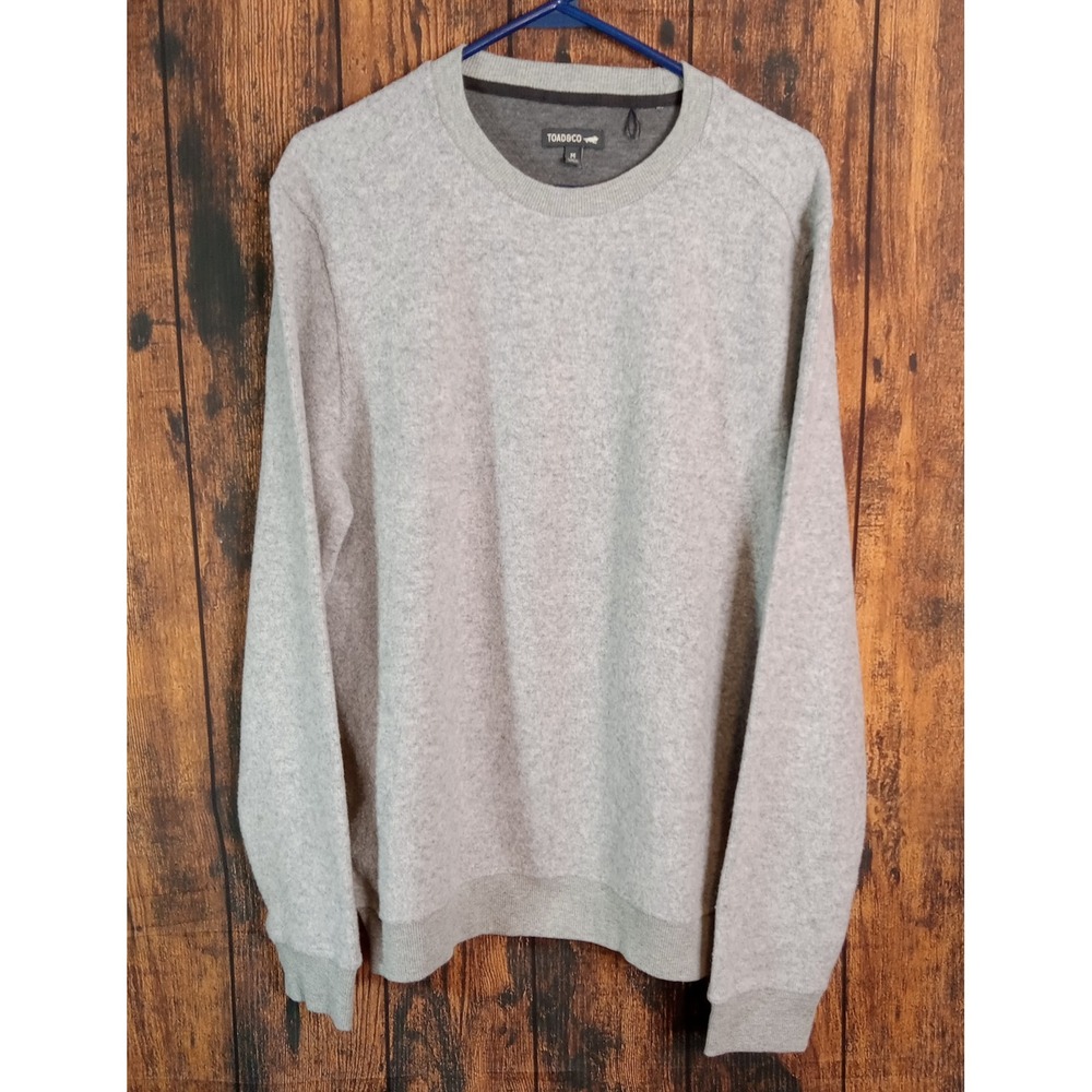 Toad&Co Mens Recycled Wool Blend Crewneck Sweater Heather Grey Size M